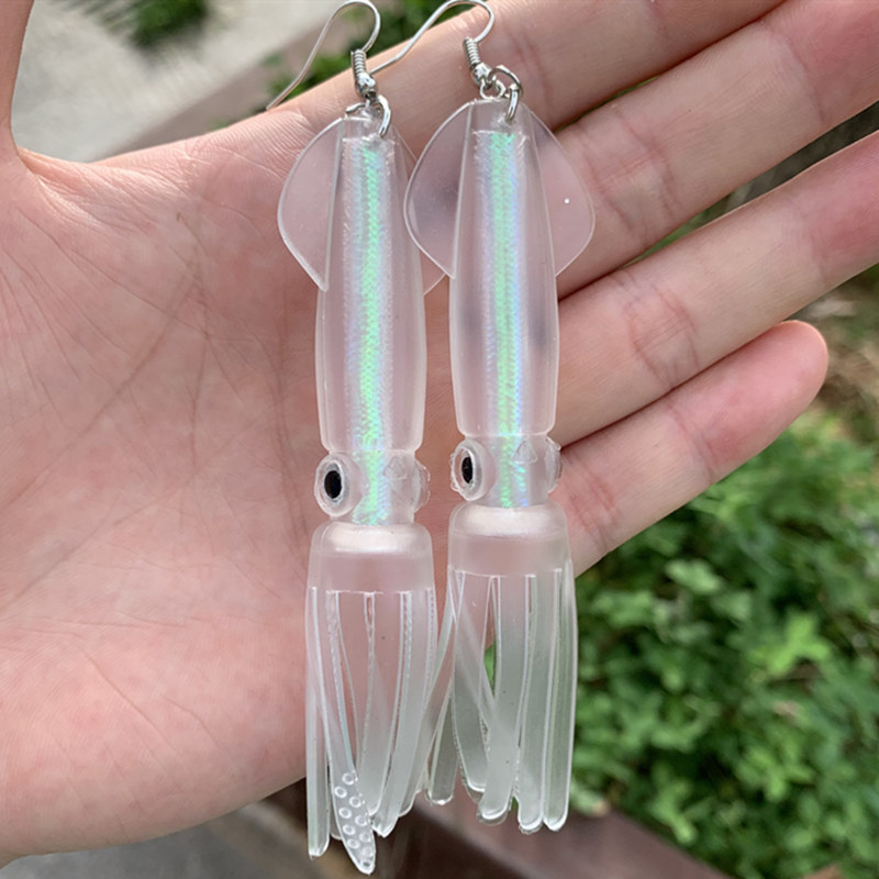 Fishing Lure Soft Plastic - Noctilucence/-女性用のカラフルなイカの形をした餌,女性用のバイニックルアー,パーソナライズされたジュエリー,理想的なギフト