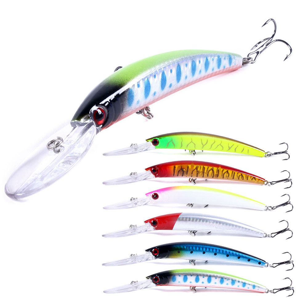 Fishing Lure Crankbait - 1 個 15 センチメートル 15 グラムディープダイビングジャークベイト人工ハード餌釣りワブラーミノールアーバスパイク鯉釣具