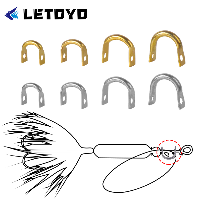 Fishing Lure Kit - スプーン、釣りルアー、スピナーメタルスピナー、ステンレス鋼パイナーベイト用のletoyo-u字型フォールドクリーバー、100個