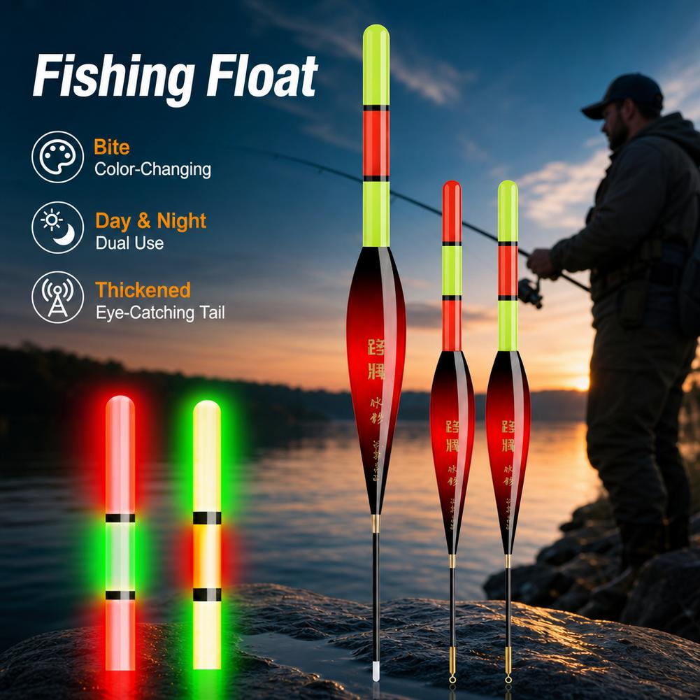 Fishing Lure Topwater - スライディンググローフロート 大胆で目を引く バイトカラー変化 デイナイト両用 ルアーフィッシング用フロート
