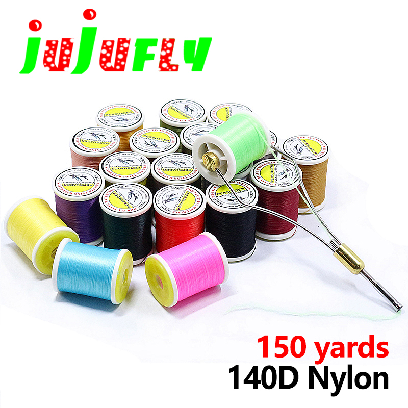 Fishing Lure Popper - ジュジュフライ 150ヤード/スプール 140Dナイロンファイバー ユニバーサルフライタイイングスレッド ウェットニンフフライスレッド タイイングマテリアル