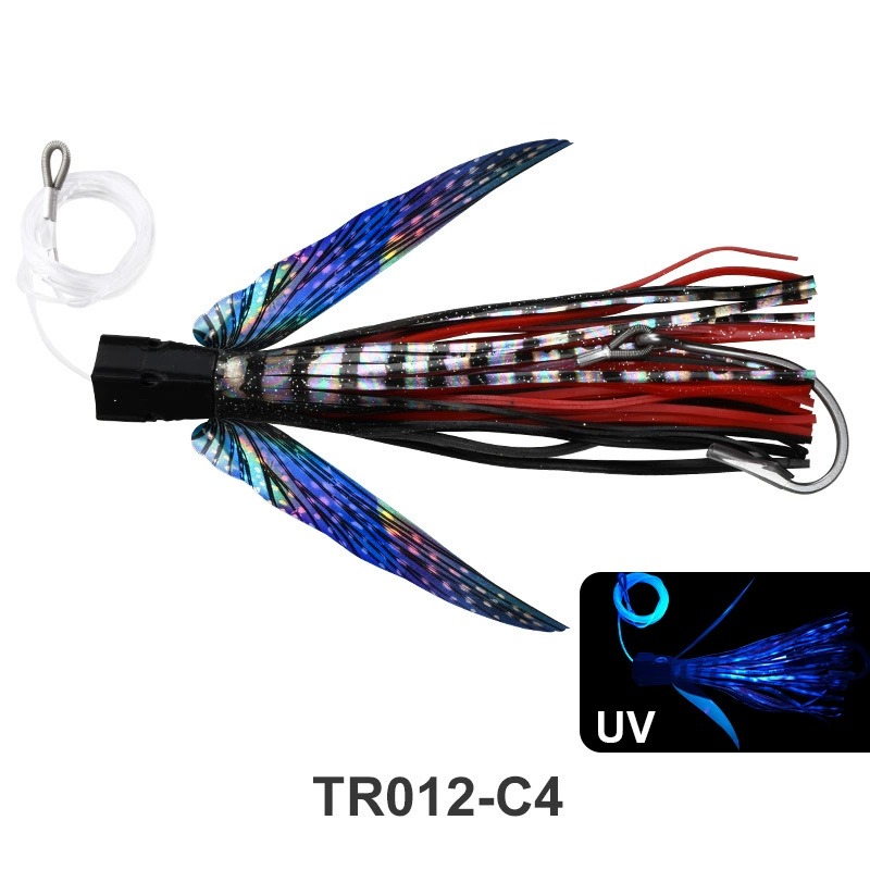 Fishing Lure Buzzbait - 1個入り 77g225mm ビッグゲーム ウィング付きトローリングフィッシングルアー 深海ボート釣り マグロ用ソフトスカート