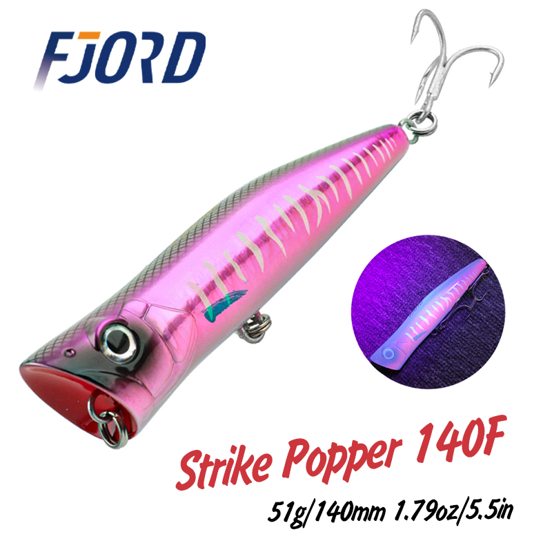 Fishing Lure Buzzbait - フィヨルド 140 ミリメートル 51 グラムポッパー釣りルアー海海水ハード餌フローティング UV