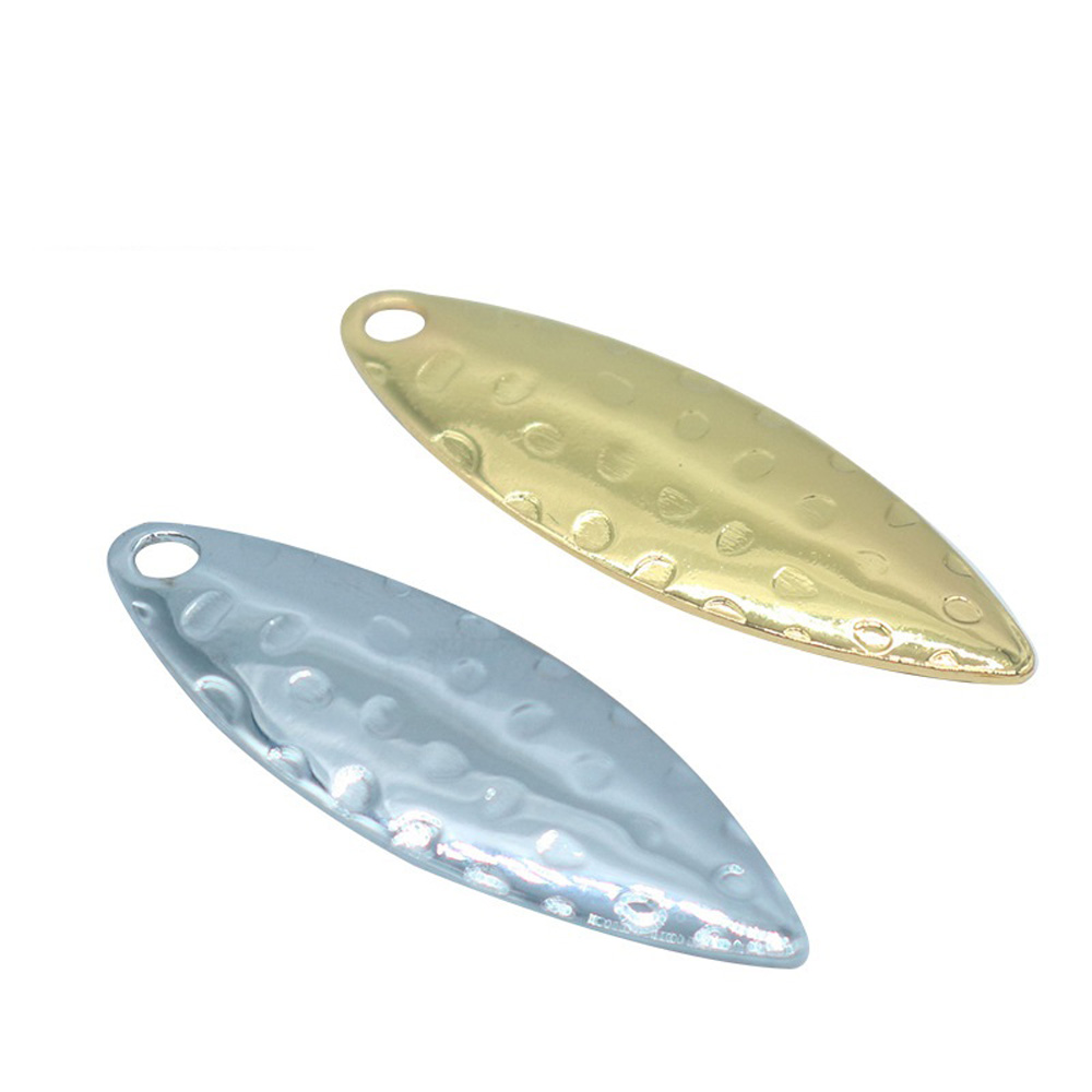 Fishing Lure Spinner - 10個/ロット ウィローリーフスパンコール ピットサーフェス DIY ノイズピース シルバーゴールド