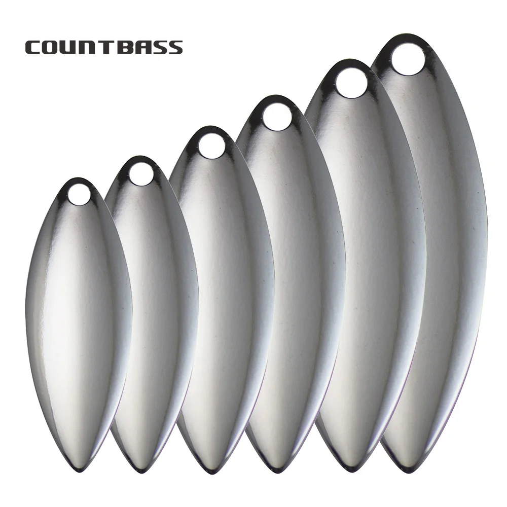 Fishing Lure Spinnerbait - Countbass 50 個サイズ 1-6 ニッケル鋼ヤナギスピナーブレードスムーズ仕上げ、DIY スピナー餌釣りルアー、タックルクラフト