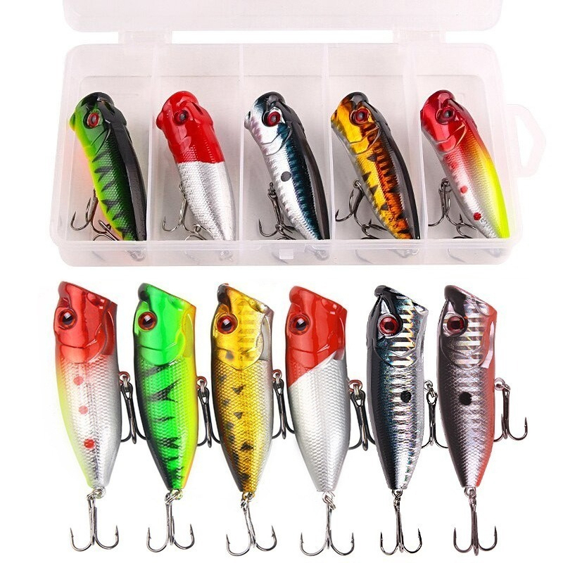 Fishing Lure Soft Plastic - 6個6色（OPP袋）/5個5色（箱入り）6.5cm/10gルアーフローティングフィッシングルアーペンシルベイトポッパートップウォーター人工餌