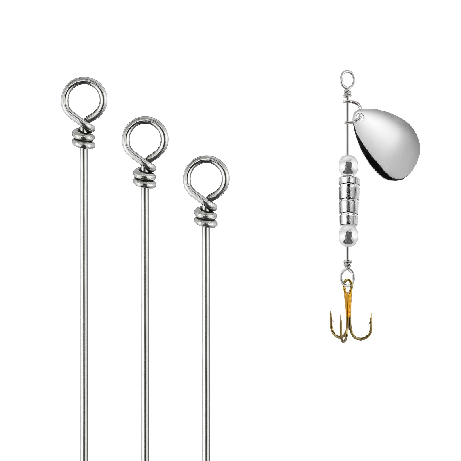 30/100 個東京リグスピナールアー作成シャフト釣りルアー - Fishing Lure Spinnerbait のレビューと価格