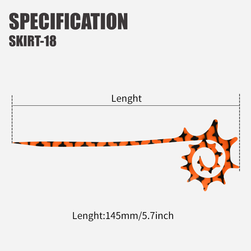 ティーザー5個入り SKIRT-18 145mm シリコンラ - Fishing Lure Jig のレビューと価格