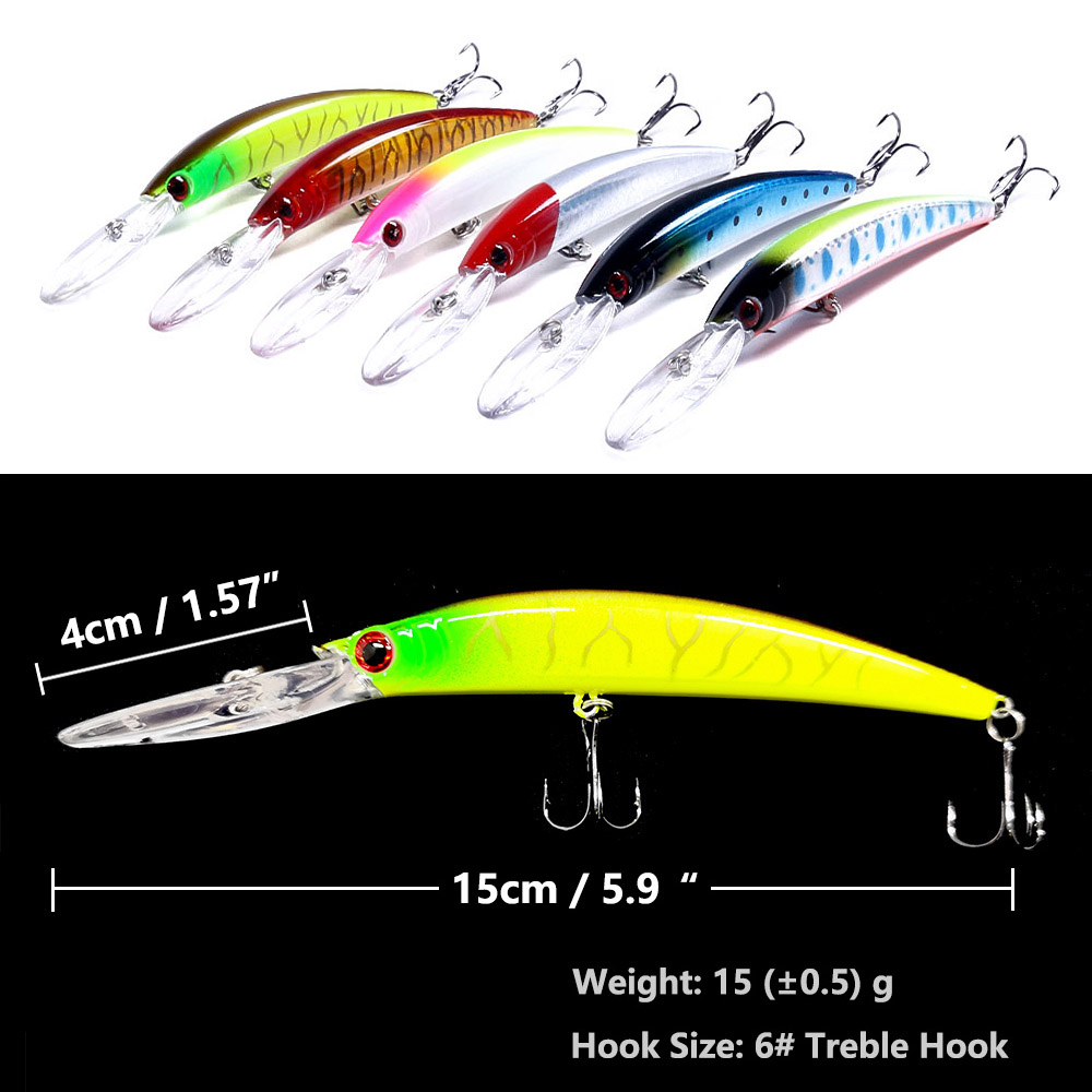 1 個 15 センチメートル 15 グラムディープダイビング - Fishing Lure Crankbait のレビューと価格