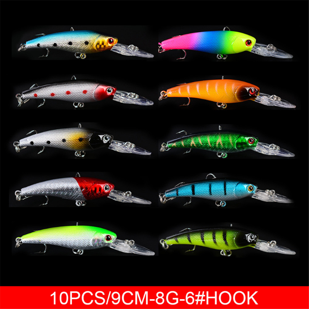 20ピース/ロットミノー釣りルアーセットバスフレッシュ塩水フ - Fishing Lure Crankbait のレビューと価格