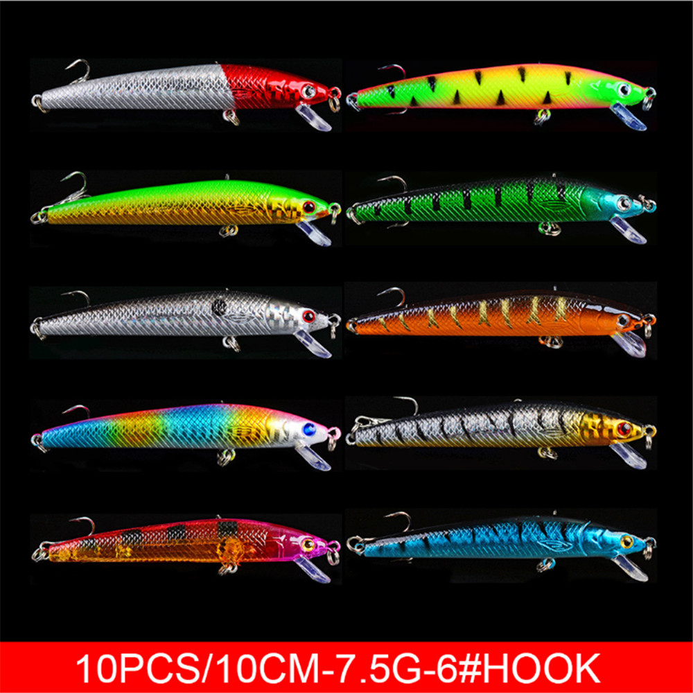 20ピース/ロットミノー釣りルアーセットバスフレッシュ塩水フ - Fishing Lure Crankbait のレビューと価格