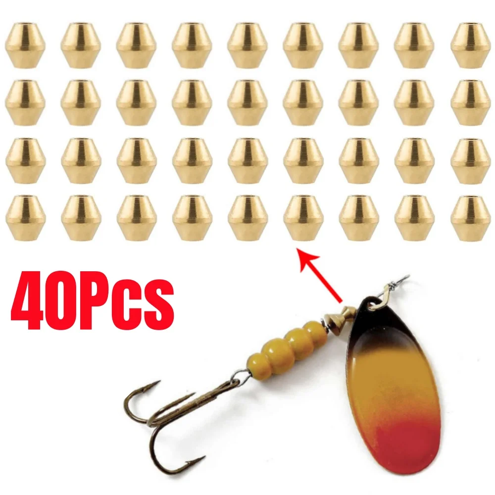 40個 DIY ルアー 真鍮製フィッシングビーズ インライン - Fishing Lure Spinnerbait のレビューと価格