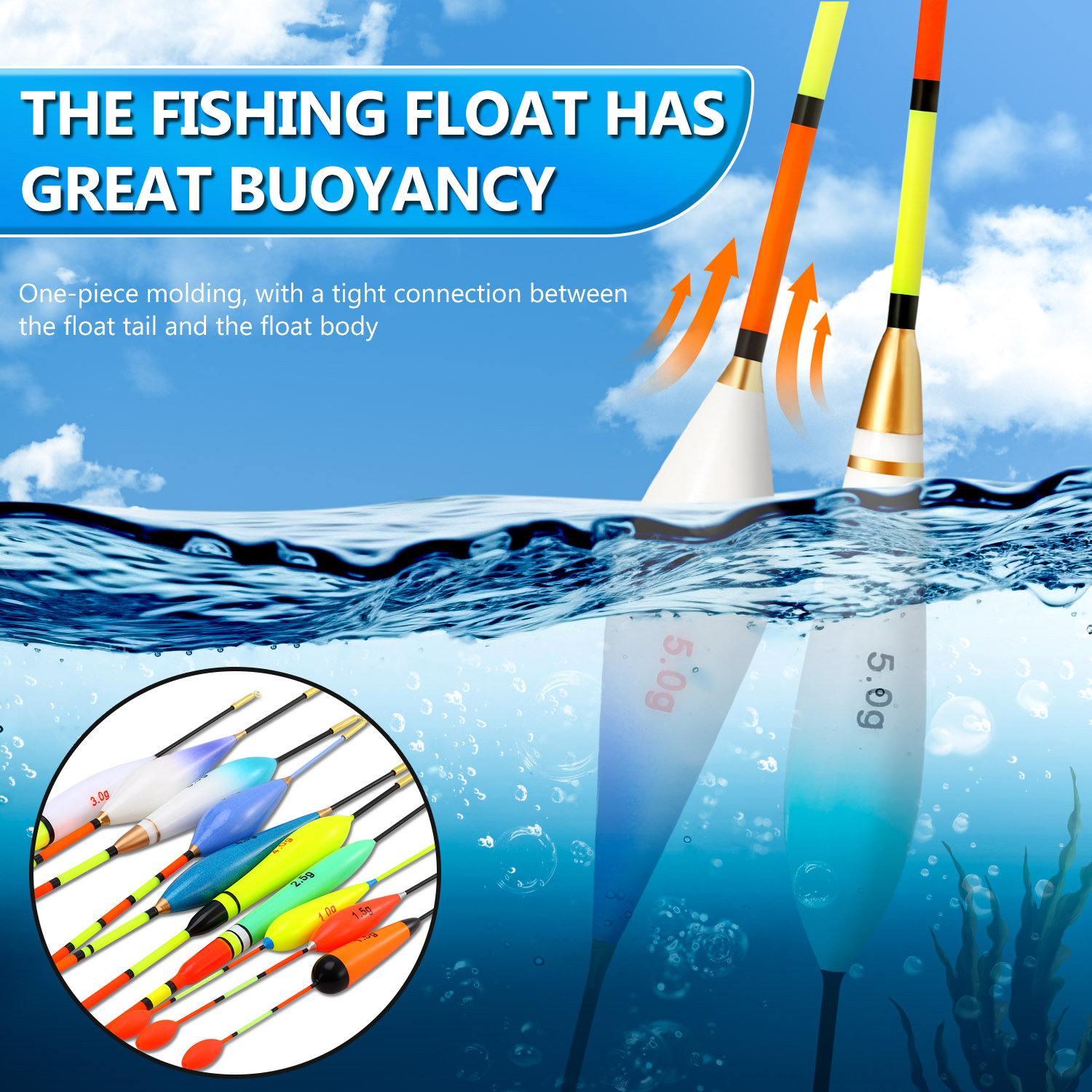 EVA 釣りフロートセット 10 個 1.5-5 グラム調整 - Fishing Lure Topwater のレビューと価格